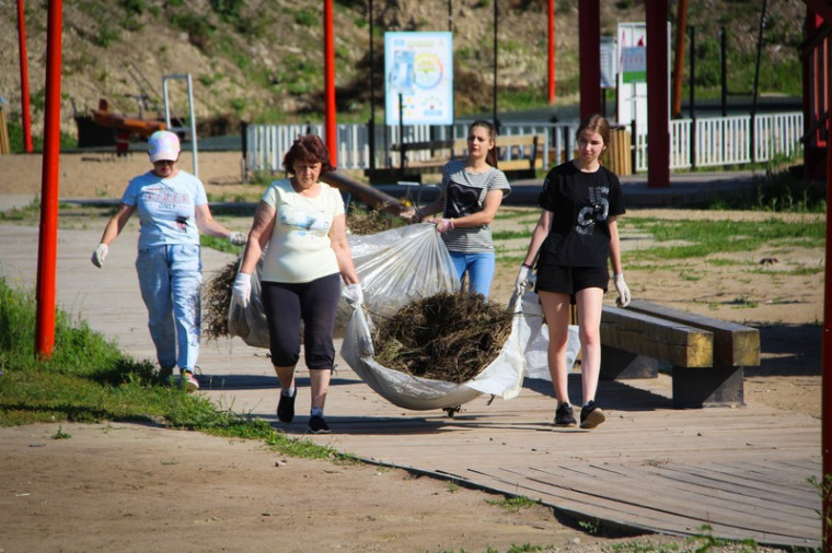 Уборка территории Козьего парка.